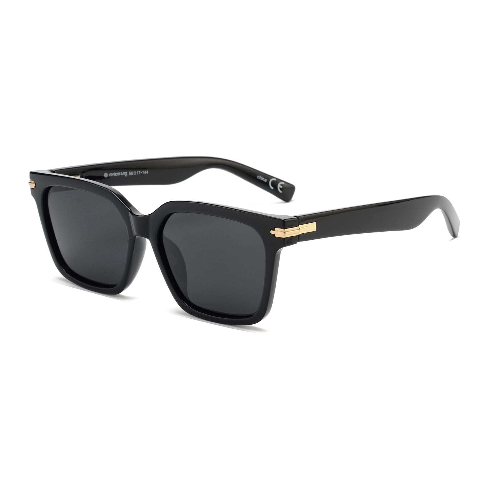 OUWEN OW2234 Retro-Sonnenbrille, polarisiert, rechteckig, für Damen und Herren, modische Farben, flexible Kunststofflinse, UV-Schutz
