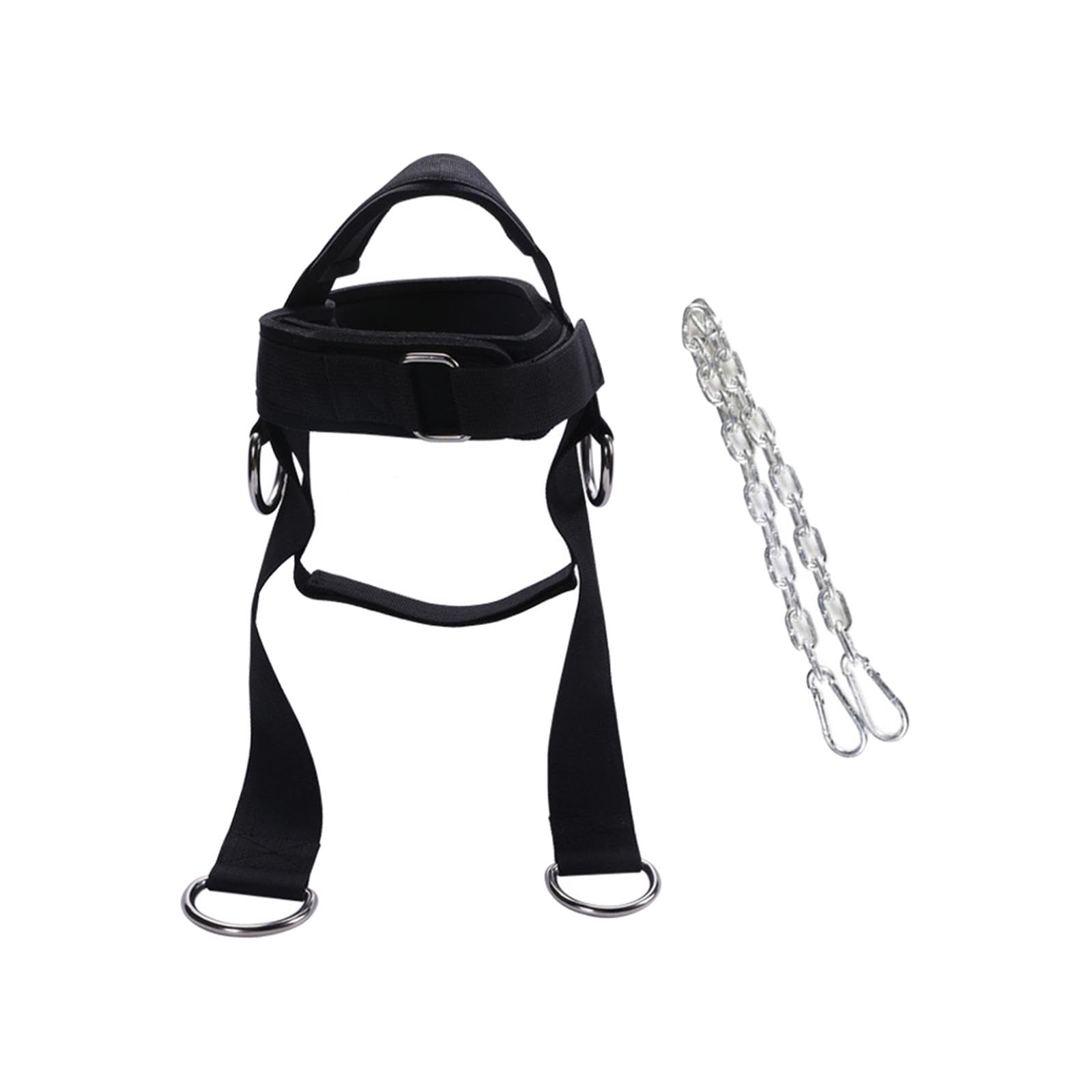 KiBcsLic Head Neck Harness Neck with Metal Chain Core Strength for Weight Lifting, Men,