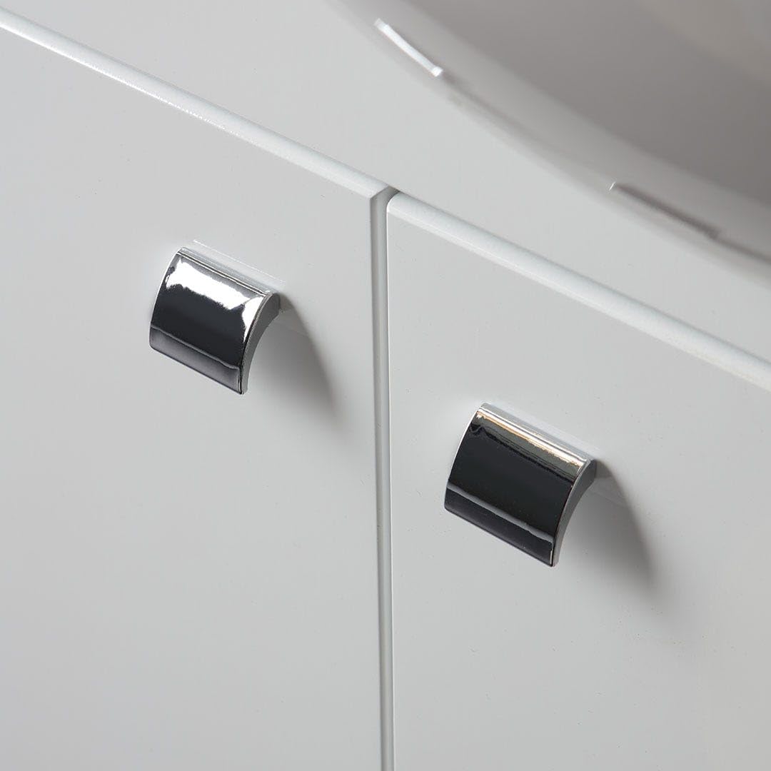 Kiamami Valentina - Meuble de Salle de Bains à Poser avec lavabo en céramique 105cm Blanc Brillant Smeraldo