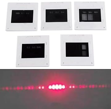 Slit Experiment Kit, Diffraction Grating Set with Single, Double, Triple Slits and Circular Holes for Physics Education(Combination)