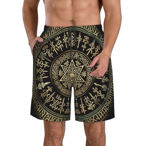 Short de plage pour piscine et vacances au style runes vikings