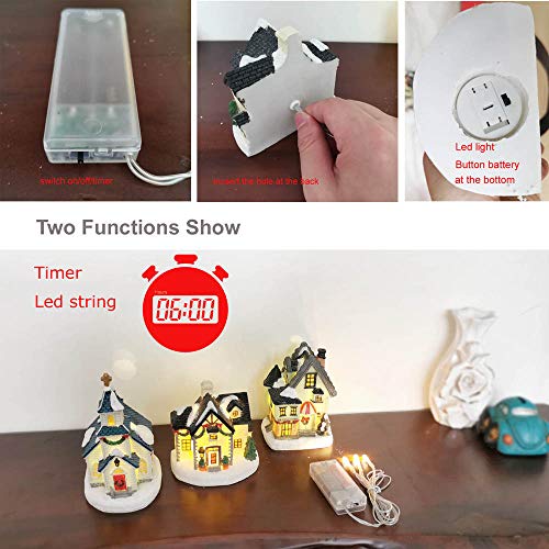 Christmas-Village-Set-Collection-Building-Christmas-Church-and-House-Light-up-11-Pieces-Set-Height-4-to-6-inch