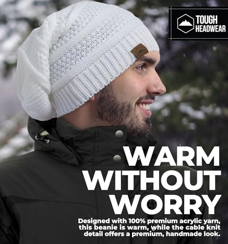 Image of Tough Headwear Slouchy Oversized Beanie Hat - Warm Winter Hats for Women - Stretch Fit Mens Beanie