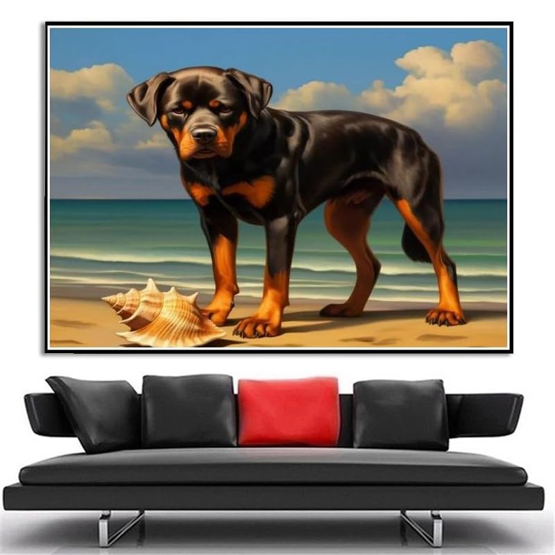Kit broderie diamant 5D Rottweiler chien mignon pour adulte