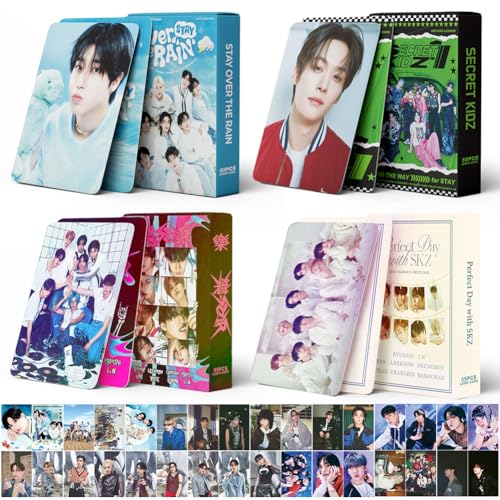 Stray-K Photocards,3 Pack/220 PCS Stray-K Lomo Cards SK New Album Postcards Card Set Lomo Birthday Gift for Boys Girls Fans - Each Box Contains 55 Cards D