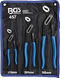 schwarz lackiert BGS 457  Wasserpumpenzangen-Satz  3-tlg.  175-240-300 mm  rutschhemmend  Klemmschutz  Rohrzange / Pumpenzange