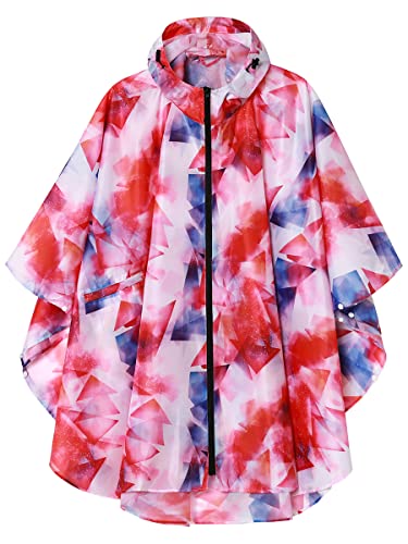 Regen Poncho Jacke Mantel für Erwachsene mit Kapuze wasserdicht mit Reißverschluss im Freien, Dreieckige Abstufung Cover