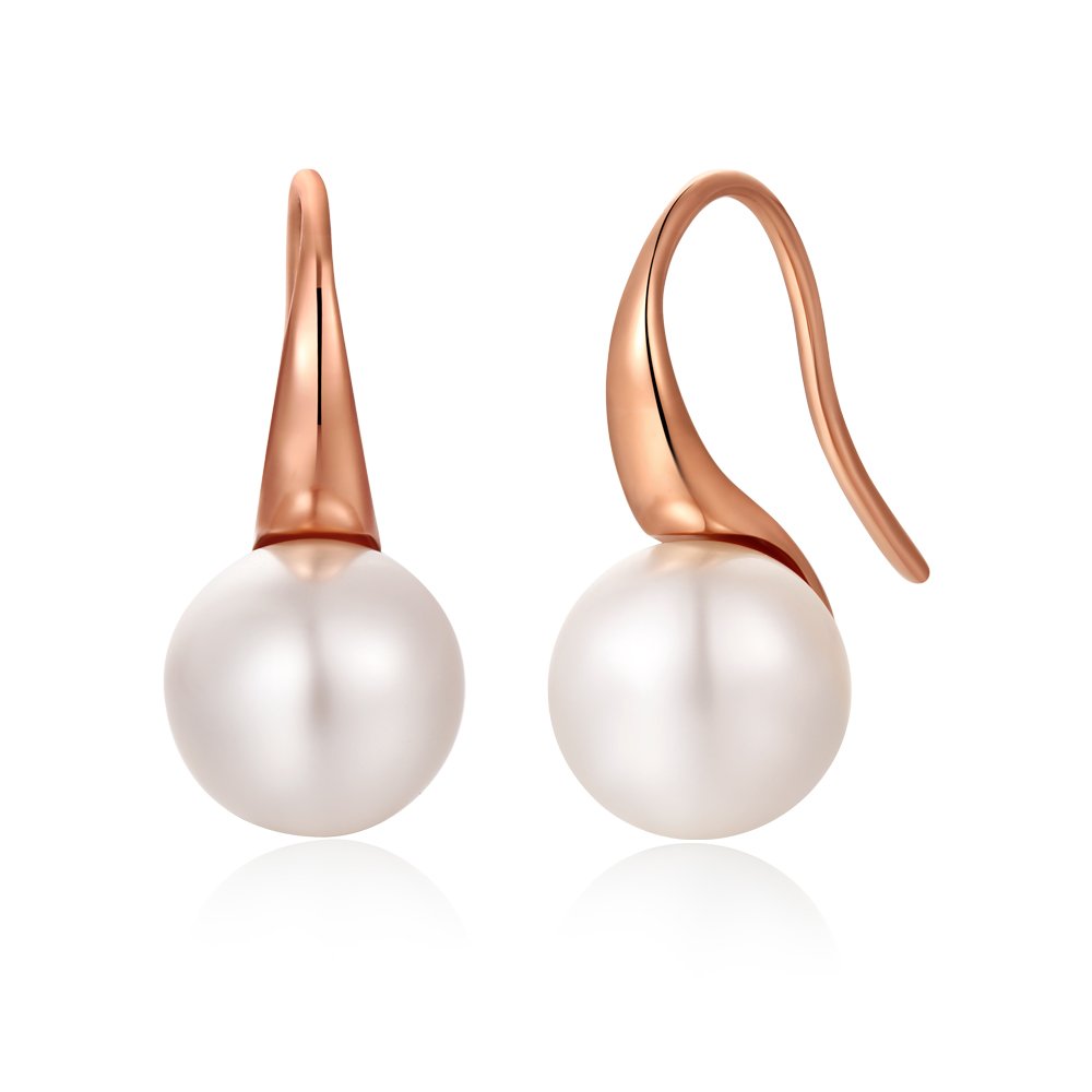 Orecchini Perle Donna in Argento Sterling 925 Orecchini Perle Pendenti Ipoallergenici Bianco Nera Perla Gioielli Regali da Donna Argento/Oro Rosa/Placcato Oro