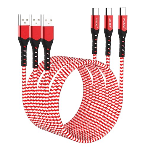 10 ft Braided USB C Fast Charger Cable – 3 Pack for i Phone 15 Pro Max, i Phone 15 Pro, i Phone 16 Plus, i Pad Pro 12.9″ & 11″ – Durable & Stylish Blue Charging Solution for Rapid Power Delivery and Data Transfer