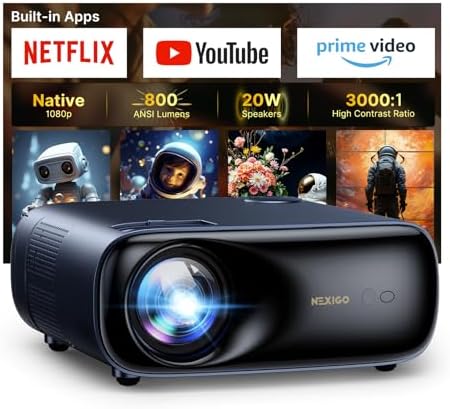 NexiGo PJ40 Ultra Outdoor Projector, Compatible wi...