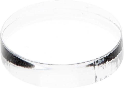Miniatura 5 de Plymor Base redonda de acrílico transparente con borde estándar, 4 pulgadas de ancho x 4 pulgadas de profundidad x 0.375 pulgadas de alto, paquete