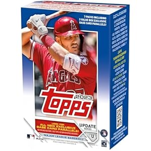Topps 2023 Baseball Updates Value Box – 77 Cards, 7 Packs, Exclusive Parallels, Retail Insert, Ungraded, Unisex, White, Sport, Baseball, MLB, Collectible Trading Cards