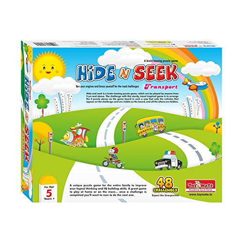 Image of toymate Hide N Seek Transport Puzzle Game for Kids (5+ Years) | 48 Brain Teasing Challenges | Logic & Problem Solving Educational Toy | Vehicle & Travel Themed Single Player Game
