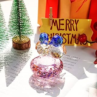 H&D HYALINE & DORA Glass Animal Paperweight,Crystal Cut Bird of Happiness Collectible Figurines for Table Home Decor