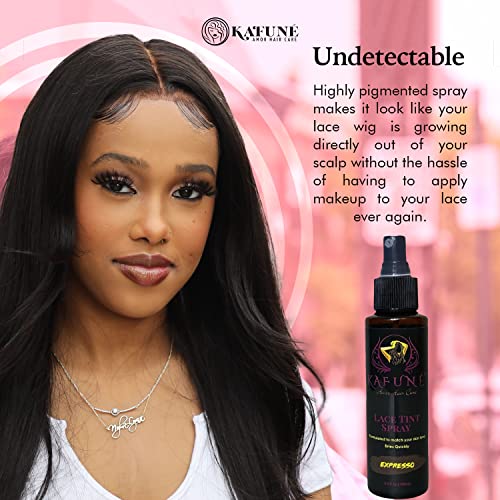 Kafune Amor Lace Tint Spray – Concealer For Lace Wigs, Hair Wigs, Toupees And Hair Pieces – Natural Finishing Edge Control – Water Resistant – 3.4 Oz – Chai – Expresso - Dark Brown #TOP5
