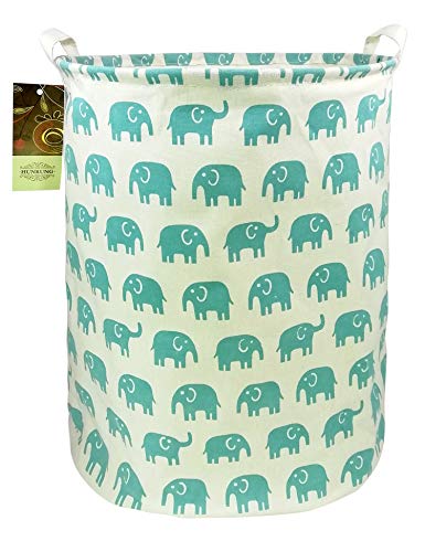 HUNRUNG Large Canvas Fabric Lightweight Storage Basket/Toy Organizer/Dirty Clothes Collapsible Waterproof for College
