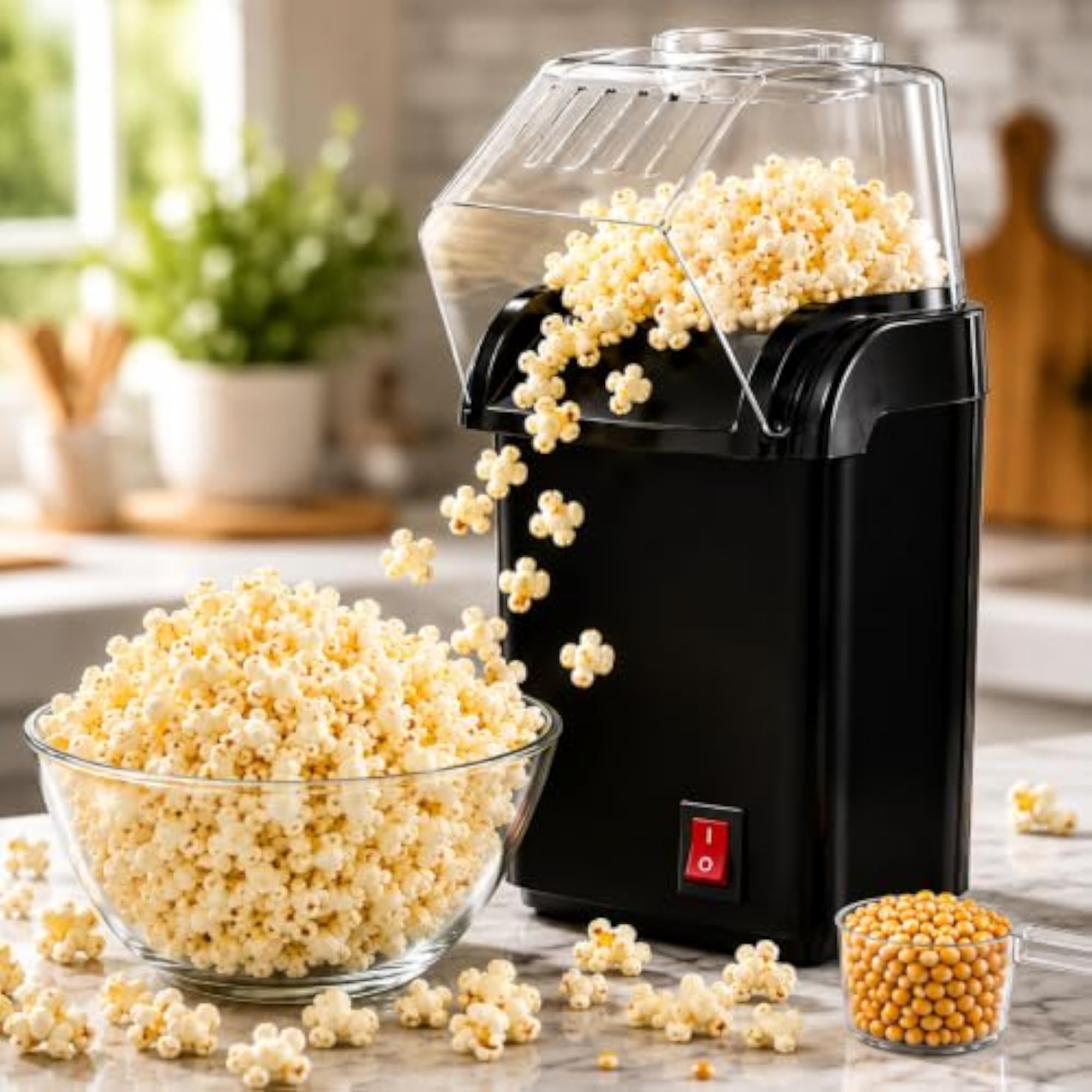 Black Popcorn Maker, Compact Design