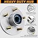 GREPSPUD 2 Sets Galvanized Trailer Hub Kits 5 on 4.5'' for 3500 lbs 1-1/16'' to 1-3/8'' #84 Tapered Axle, Prelubricated L44649 L68149 Bearings 5x4.5 Trailer Idler Hub 5 Lug Bolt Trailer Wheel Hub Kit