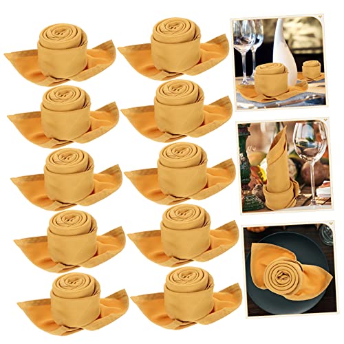 Serviettes en polyester doré confortables pour réception et mariage - 7