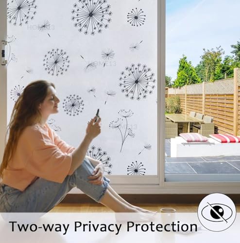 Image of HOME13 Window Privacy Film Frosted Glass Film Decorative Window Sticker Removable Window Film Home Office Privacy Film Window Coverings (White Snow, 1 Feet by 6 Feet)