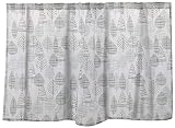 clothshop布や カフェカーテン 小窓用 ボイル プリント幅 約100x丈70cm 【リーフ＆木立】