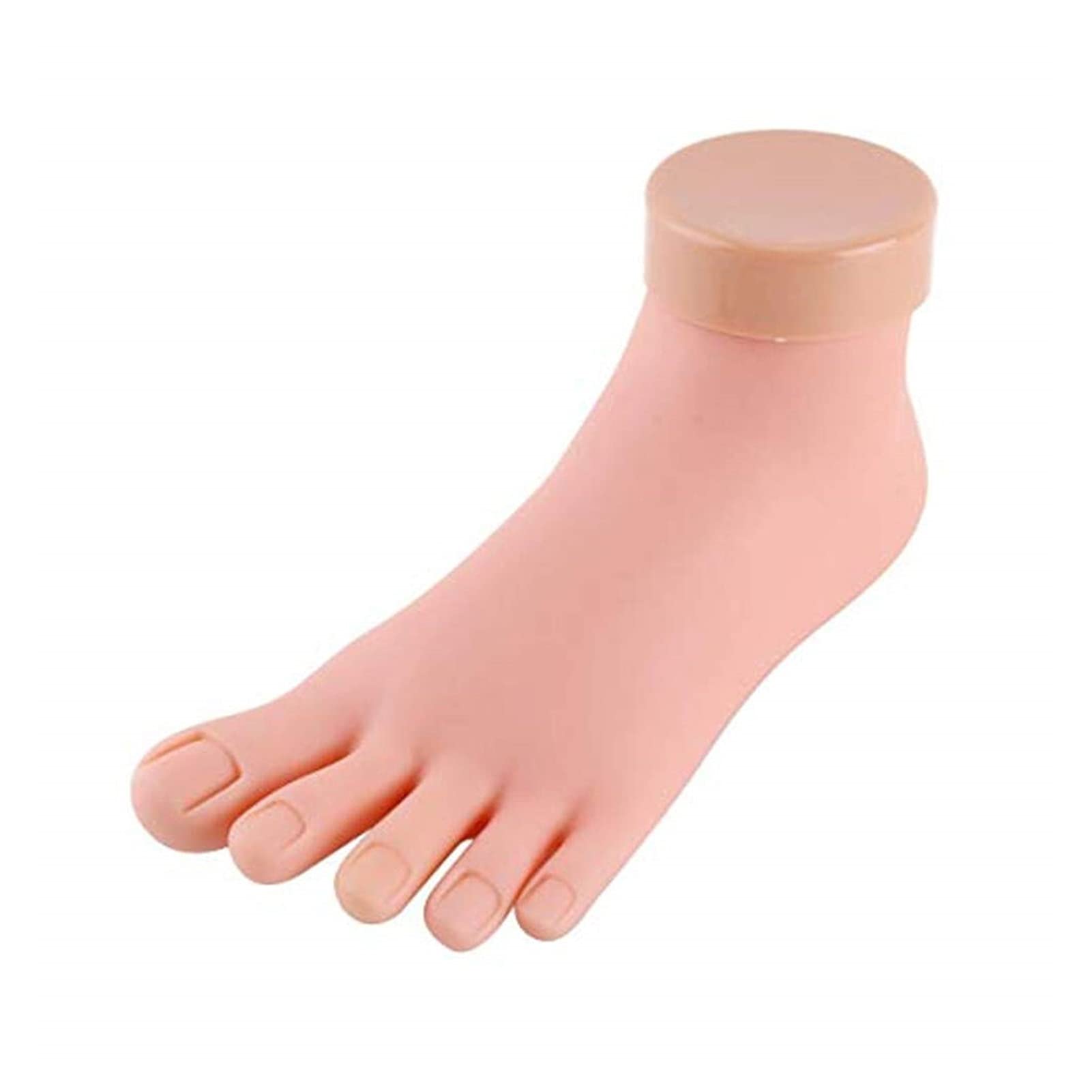 CUDTAPI Nail Practice Foot Model Flexible Movable Silicone Prosthetic Soft Fake Hands for Nail Art Training Display Model Manicure Tool(1 Pcs Left Foot)