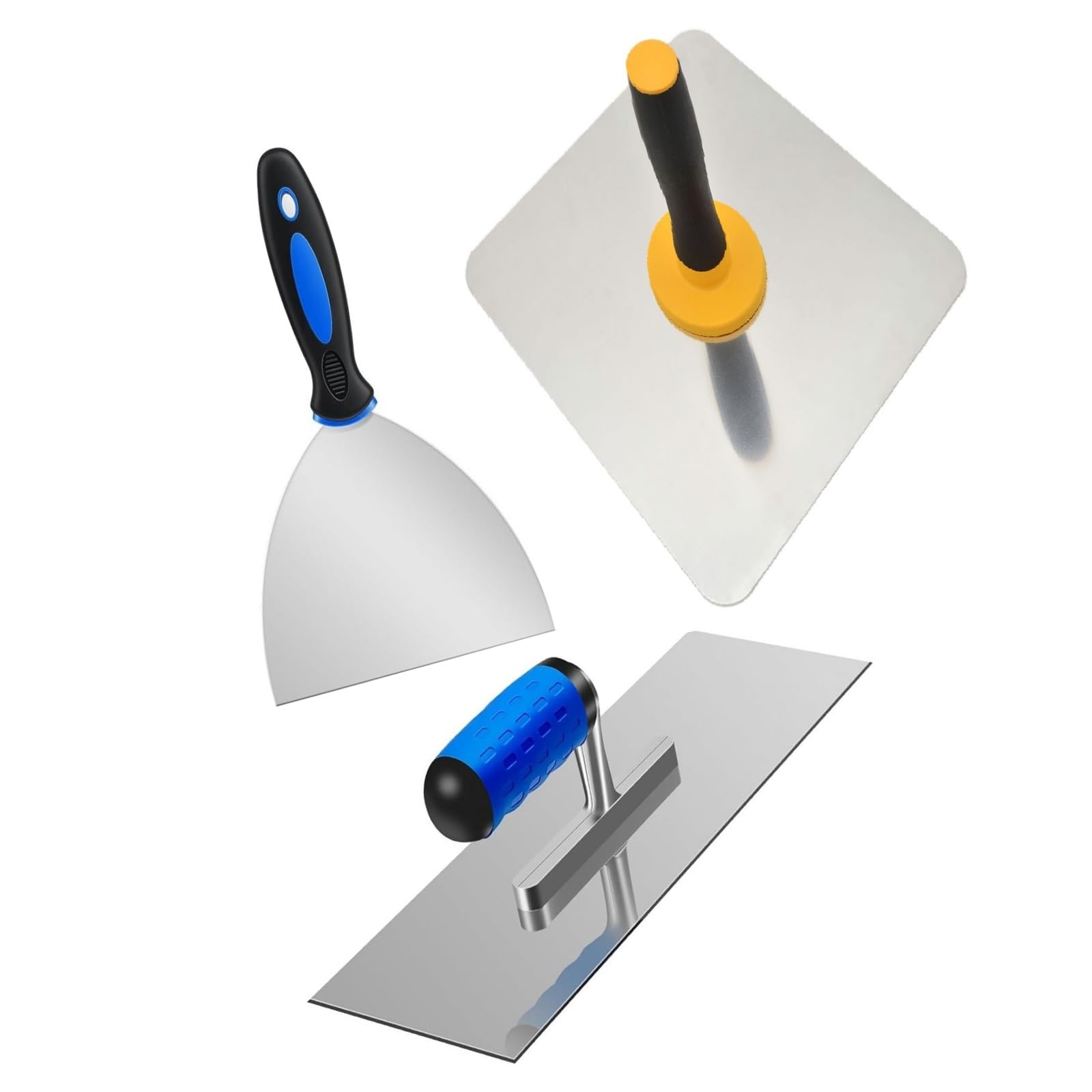 Mekalero Professional Drywalls Tool Set With Aluminum Trowel & Stainless Steel Complete Tool For Smooth Plastering Project Home Refurbishment Equipment
