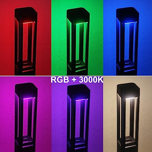 Bollard-Lights-Outdoor-48W-RGB3000K-Warm-White-Color-Changing-Patio-Lights-with-RF-Remote-120V-Wired-RGBW-24-Inches-Landscape-Driveway-Lighting-for-Path-Lawn-Courtyard-Decoration