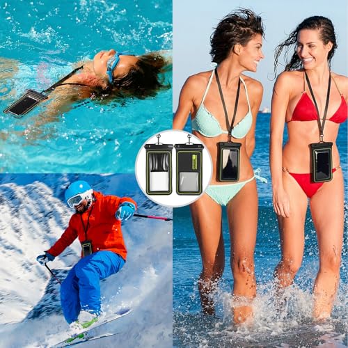 Floating Waterproof Phone Case 2-Pack, IPX8 Certified Waterproof Phone Pouch, Dry Bag for 7 IN Cellphone with Neck Strap, Water Protector Bag for Cruise Boat Beach Travel Essentials (Black Green) - image 5