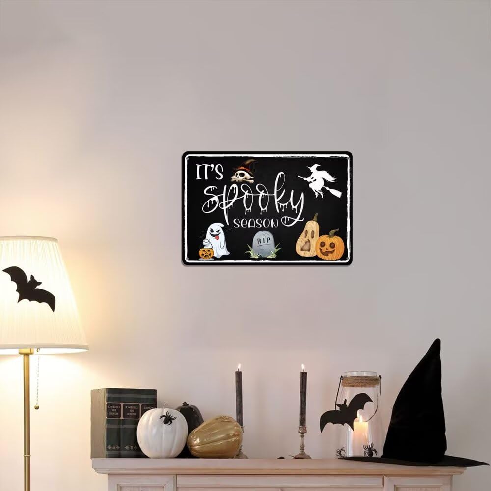 GLOBLELAND Metallschild Vintage - Gothic Hexe Design Für Bad & Deko