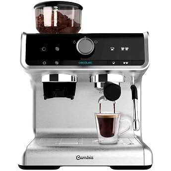 Cecotec Cumbia Power Espresso 20 Barista Aromax Kaffeemaschine. Leistung 2900 W 2 Heizsysteme 20-bar-Druckpumpe Manometer Doppelauslassfilterhalter und 2 Filter Barista Cream