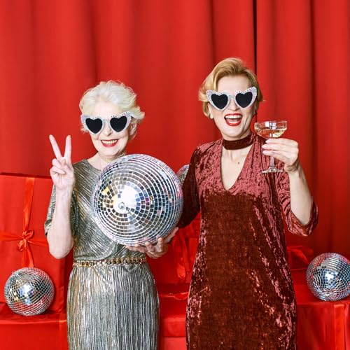 CUBACO 50th Birthday Womens Sunglasses,50 & Fabulous Birthday Pearl Heart Sunglasses for Women 50th Birthday Decorations for Party Favors (50)4