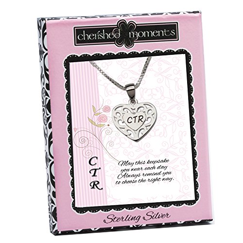 Cherished Moments Sterling Silver CTR Heart Necklace for Girls Baptism4
