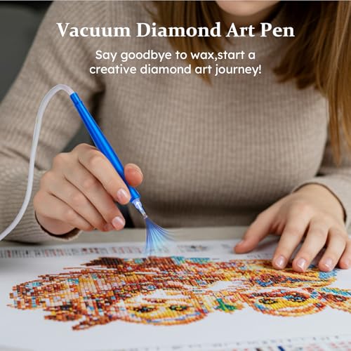 Image of PP OPOUNT Electric Diamond Art Pens, Diamond Art Accessories with Storage Tray, DiamondPainting Pen - Long-lasting & Stable, Great Gift Choice (Blue)
