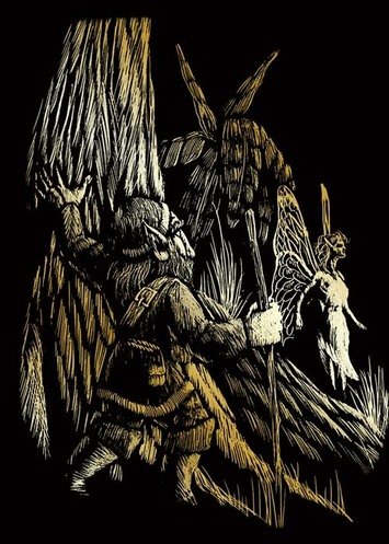 Mini Gold Foil Engraving Art Gnome/Fairy #TOP1