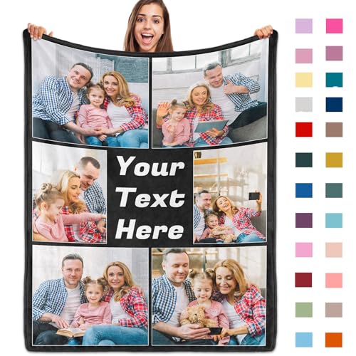 Sparklove Custom Blanket with Picture, Personalized Blanket with Pthotos, Customized Photo Blanket Birthday Christmas Day Gifts for Adult Dad Mom Husband Boyfriend Wife