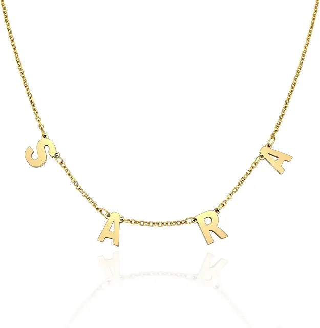 Collier Personnalisé avec Prénom - Collier Initial Délicat en Or Argent pour Femme