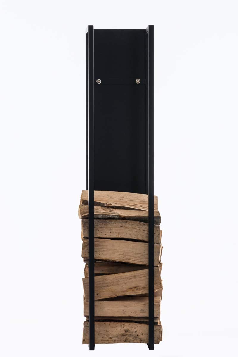 CLP Estantería Interior para Leńa Spark I Estantería De Almacenamiento para Leńa I Soporte De Almacenamiento En Acero Inoxidable o Metal I, Color:Negro/Mate, Tamańo:80 cm
