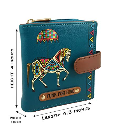 Funk-For-Hire-Women-Printed-Petrol-Blue-Leatherette-Wallet