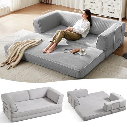 LINSY HOME 79" Convertible Sofa Bed Grey