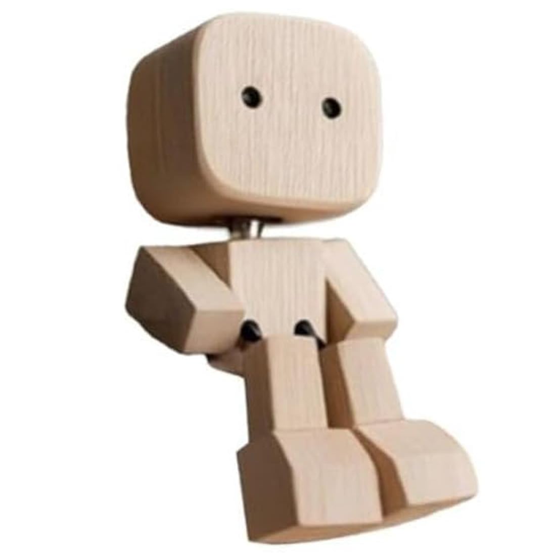 Mini-Holzmarionette mit Wackelbein, Lustiges Auto-Accessoire und Entspannungs-Spielzeug für Schreibtisch und Armaturenbrett, 2.5cm