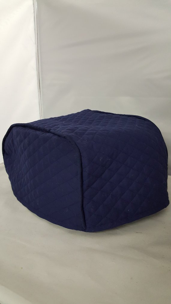 2 Slice Toaster Cover (11"x6.5"x7.5") / Quilted Double Faced Cotton, Navy-image-16