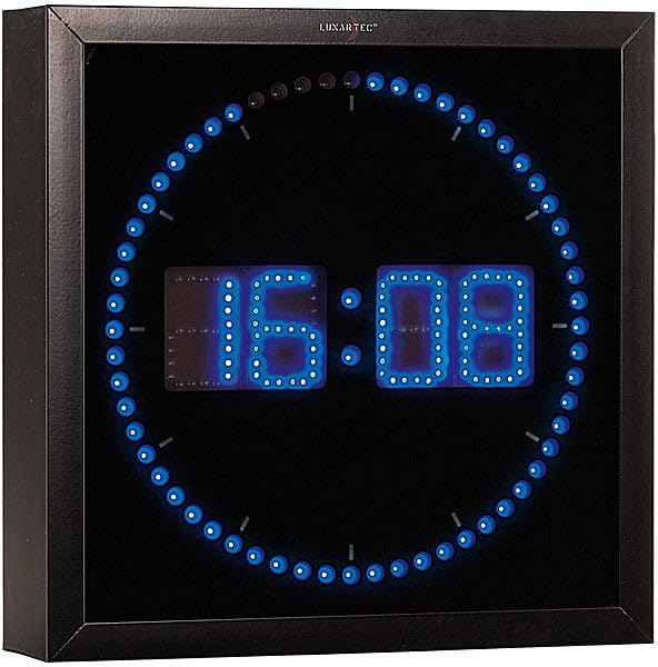Horloge digitale murale avec 60 LED - Bleu [Lunartec]