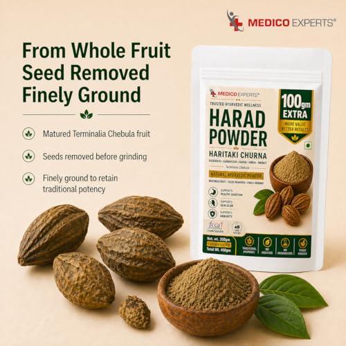 Image of Harad Powder - 350gm + 100gm Free | Harad Churna | Kadukkai, Karakkaya, Harde, Hirda, Inknut | Terminalia Chebula | FSSAI Certified, Lab Tested, No Additives