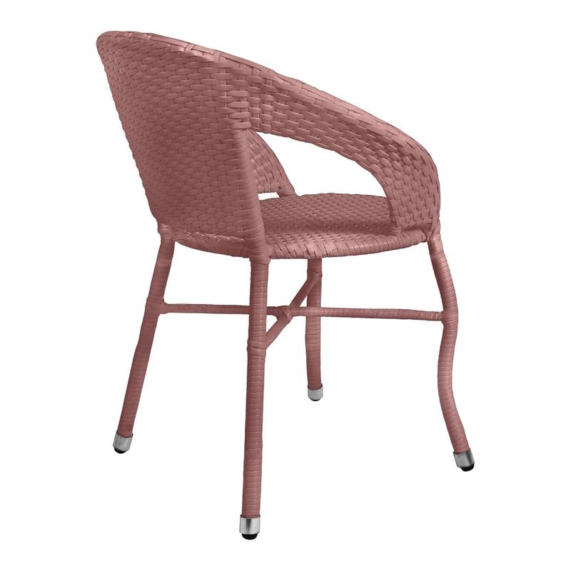 Image of Amazon Brand - Solimo Rattan Wicker 4 Seater Patio Seating Set | 4 Chair and 1 Square Glass Topped Table Set | Coffee Table Furniture for Balcony, Garden, Terrace, Indoor, Outdoor Use (Light Brown)