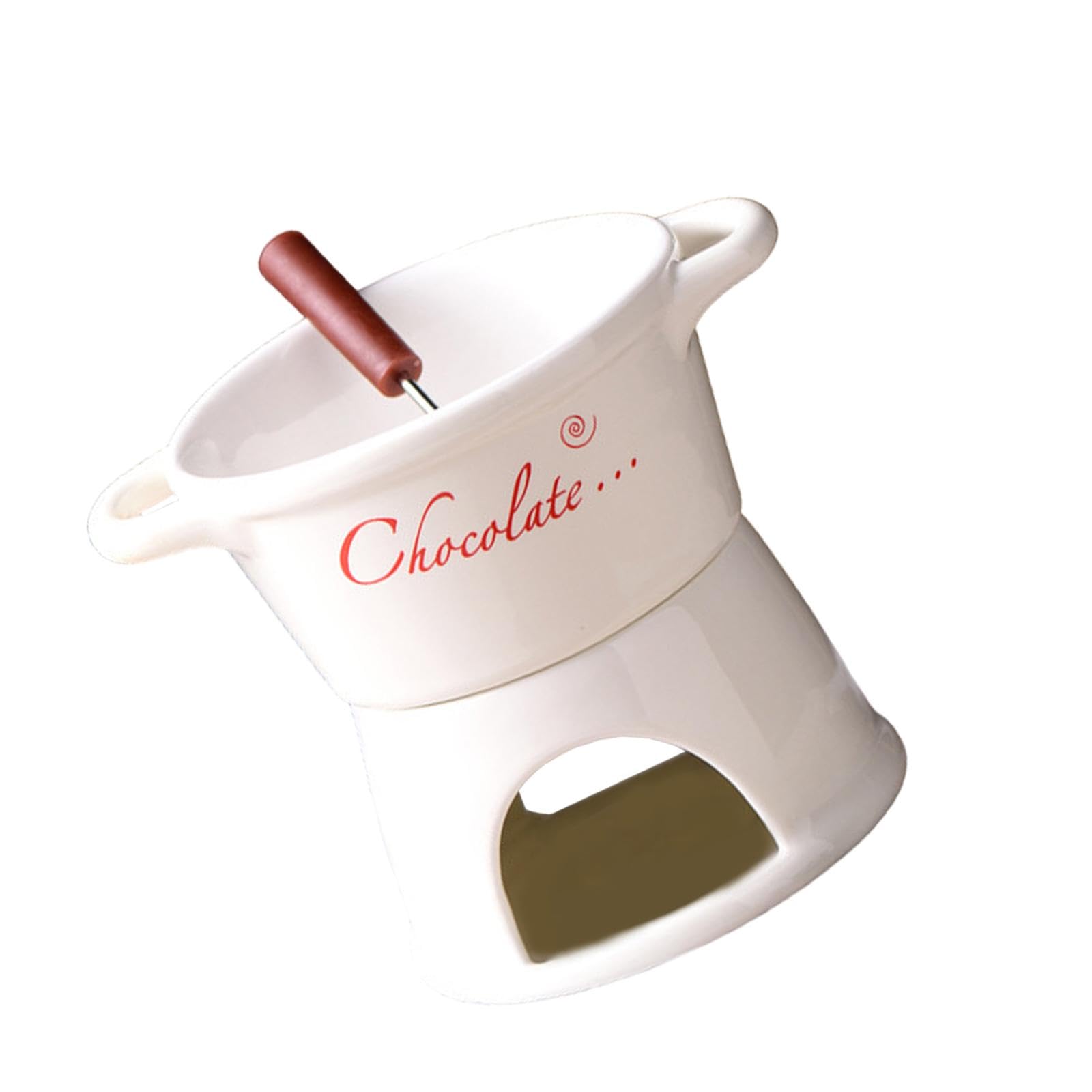 Caquelon à fondue au chocolat en porcelaine pour éviter de brûler vos desserts