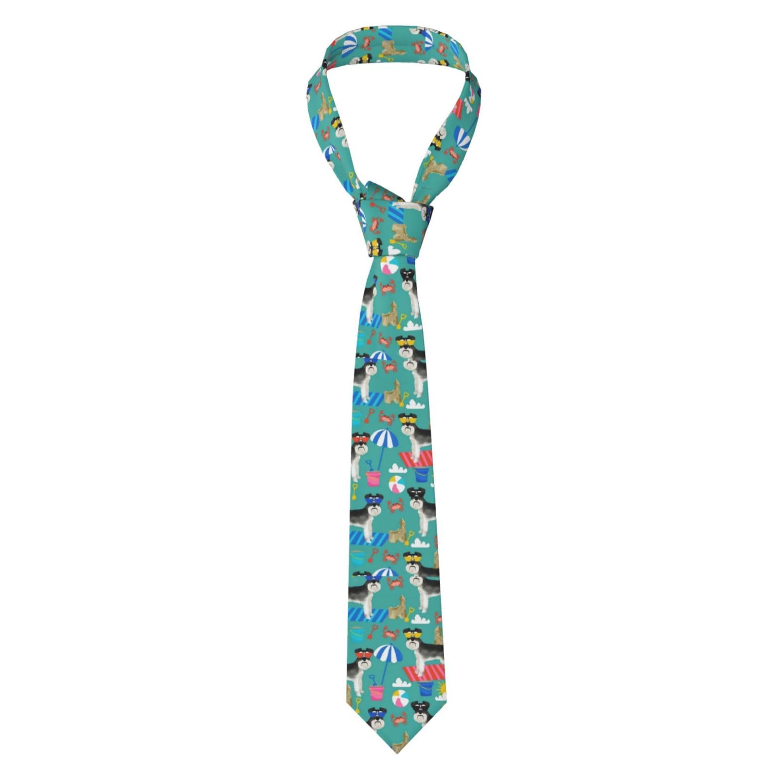 Hnnkloy Men's Black Classic Neck Tie Schnauzer Summer Necktie