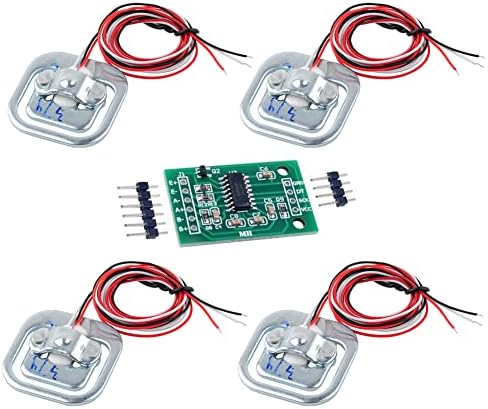 DIYmalls 4pcs Load Cell 50kg Weight Sensor Half Bridge Strain Gauge Human Body Digital Scale+ 1pcs HX711 Amplifier AD Module for Arduino