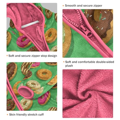 Donut Toddler Fleece Jacket Baby Girls Hooded Zipper Long Sleeve Thick Warm Outerwear 3-10 Years3