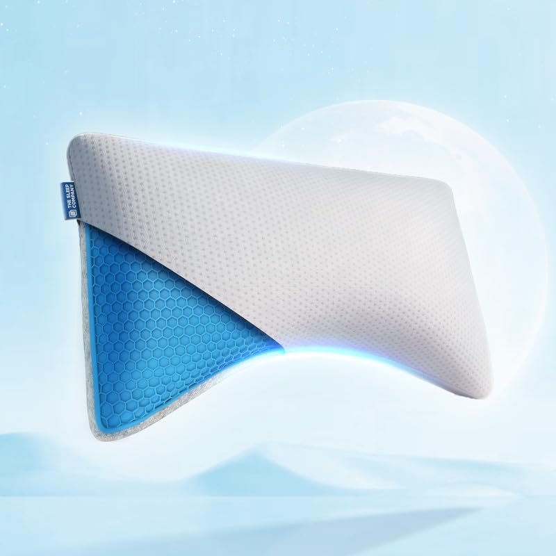 The Sleep Company Smart Neck Comfort Pillow | Patented SmartGRID® Technology | Adjustable Firmness | Contour Pillow | Curved Design | Neck & Shoulder Support | Ideal for Back Sleepers